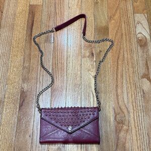 Rebecca Minkoff Studded Burgundy Wallet on a Chain